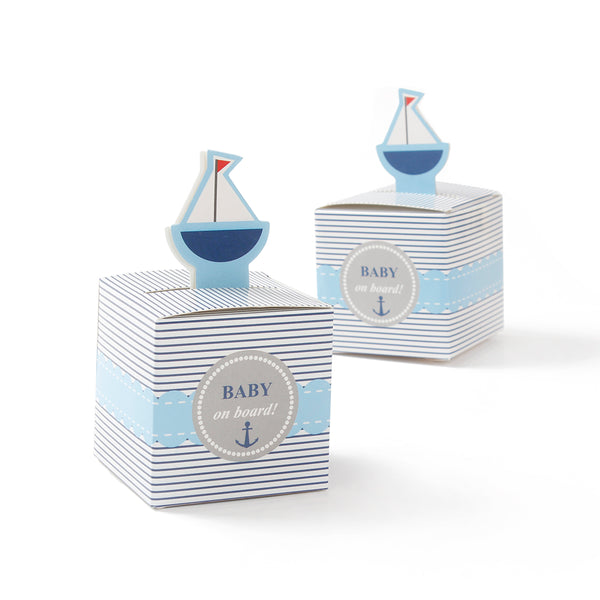 Sailboat Navy-Themed Baby Shower Party Favor Box