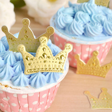 Golden Baby Crown Cake Topper