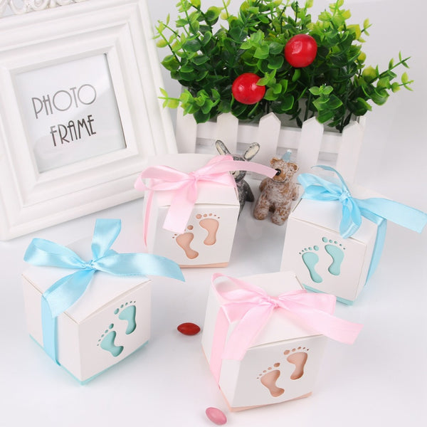 Baby Footprints & Carriage Party Favor Box