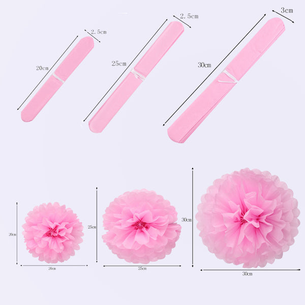 Fancy Pom-Pom Paper Flowers Decor