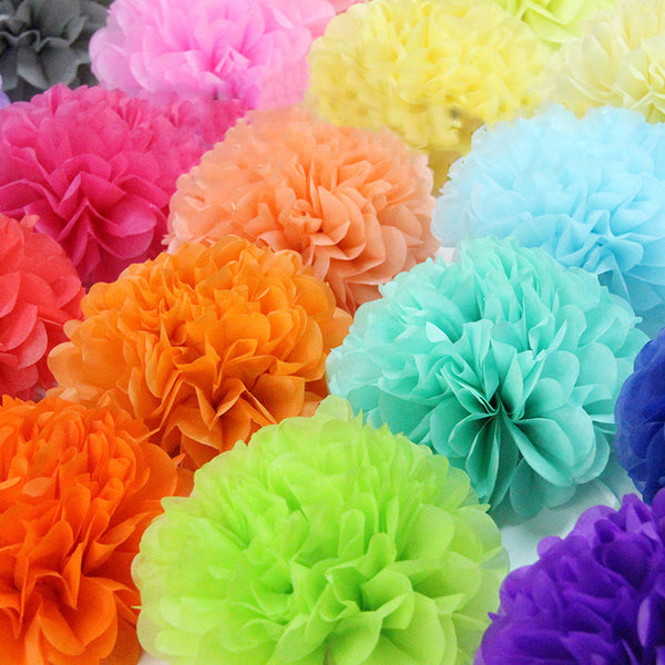 Fancy Pom-Pom Paper Flowers Decor