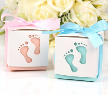Baby Footprints & Carriage Party Favor Box